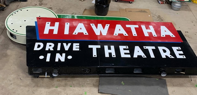 Hiawatha Drive-In Theatre - Restored Sign From Ron Gross (newer photo)